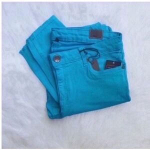 Color Pop Release Hem Skinny Jean Blue